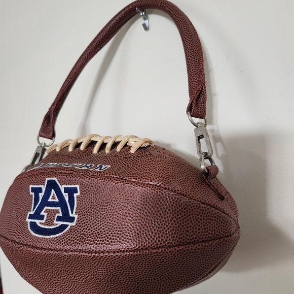 Auburn Tigers Football Tote Purse Shoulder Bag. Embroidered Logos. Zipper Close - Picture 4 of 7